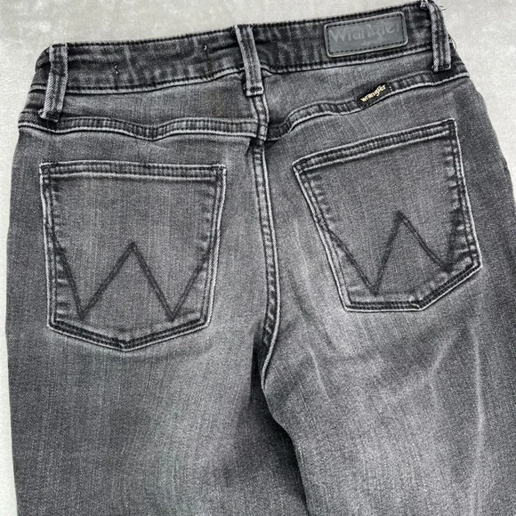 Wrangler High Rise Bold Bootcut Jeans Womens 0 Black Faded Stretch Western Denim - Picture 16 of 16